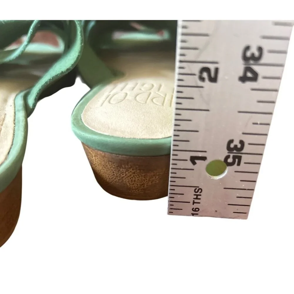 Bird Of Flight Green Suede Open-Toe Slide Sandals Size 7B Made In Brazil - Picture 4 of 5